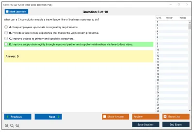Cisco 700-020 Cisco Video Sales Essentials VSE Practice test exam simulator test engine exam Prep practice test questions answers Image 6