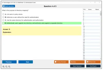CA Technologies CAT-160 CA SiteMinder r12 Administrator Exam Practice test exam simulator test engine exam Prep practice test questions answers Image 4