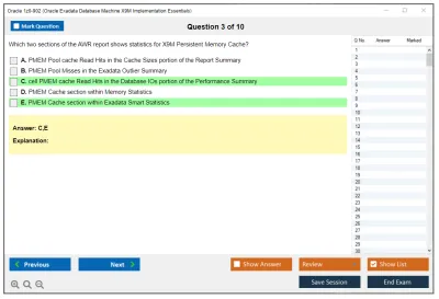 Oracle 1z0-902 Oracle Exadata Database Machine X9M Implementation Essentials Practice test exam simulator test engine exam Prep practice test questions answers Image 3
