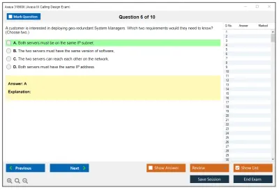 Avaya 31860X Avaya IX Calling Design Exam Practice test exam simulator test engine exam Prep practice test questions answers Image 6