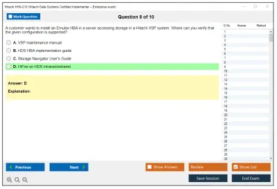 Hitachi HH0-210 Hitachi Data Systems Certified Implementer – Enterprise exam Practice test exam simulator test engine exam Prep practice test questions answers Image 8