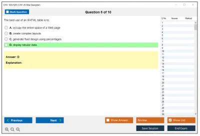 CIW 1D0-520 CIW v5 Site Designer Practice test exam simulator test engine exam Prep practice test questions answers Image 6