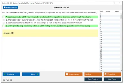 Juniper JN0-660 Juniper Networks Certified Internet Professional SP (JNCIP-SP) Practice test exam simulator test engine exam Prep practice test questions answers Image 2