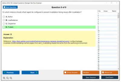 Adobe AD0-E106 Adobe Experience Manager Dev/Ops Engineer Practice test exam simulator test engine exam Prep practice test questions answers Image 9