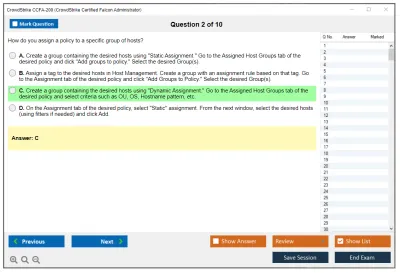 CrowdStrike CCFA-200 CrowdStrike Certified Falcon Administrator Practice test exam simulator test engine exam Prep practice test questions answers Image 2