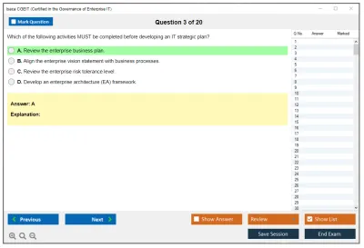 Isaca CGEIT Certified in the Governance of Enterprise IT Exam Practice test exam simulator test engine exam Prep practice test questions answers Image 3