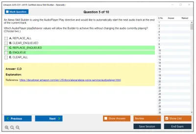 Amazon AWS AXS-C01 AWS Certified Alexa Skill Builder-Specialty Practice test exam simulator test engine exam Prep practice test questions answers Image 5