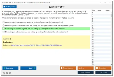 Oracle 1z0-1049-22 Oracle Compensation Cloud 2022 Implementation Professional Practice test exam simulator test engine exam Prep practice test questions answers Image 10