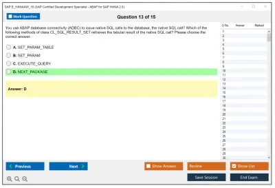 SAP E_HANAAW_16 SAP Certified Development Specialist - ABAP for SAP HANA 2.0 Practice test exam simulator test engine exam Prep practice test questions answers Image 13