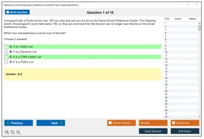 Salesforce Pardot-Specialist Salesforce Certified Pardot Specialist Practice test exam simulator test engine exam Prep practice test questions answers Image 1