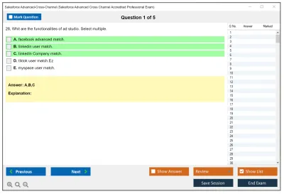 Salesforce Advanced-Cross-Channel Marketing Cloud Advanced Cross Channel Accredited Professional Exam Practice test exam simulator test engine exam Prep practice test questions answers Image 1