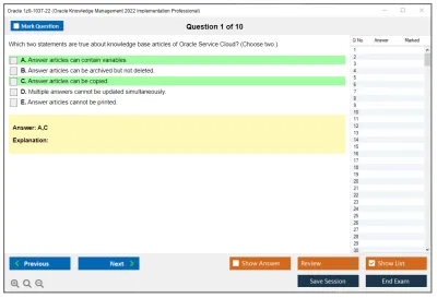 Oracle 1z0-1037-22 Oracle Knowledge Management 2022 Implementation Professional Practice test exam simulator test engine exam Prep practice test questions answers Image 1