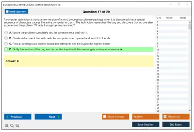 ECCouncil EC0-350 Ethical Hacking and Countermeasures V8 Practice test exam simulator test engine exam Prep practice test questions answers Image 17