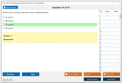 Cisco 200-401 Managing Industrial Networks with Cisco Networking Practice test exam simulator test engine exam Prep practice test questions answers Image 14