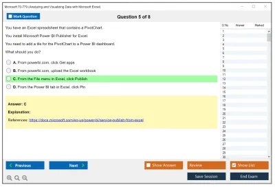 Microsoft 70-779 Analyzing and Visualizing Data with Microsoft Excel Practice test exam simulator test engine exam Prep practice test questions answers Image 5