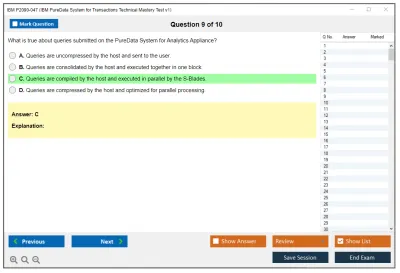 IBM P2090-047 IBM PureData System for Transactions Technical Mastery Test v1 Practice test exam simulator test engine exam Prep practice test questions answers Image 9