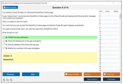 Microsoft 70-778 Analyzing and Visualizing Data with Microsoft Power BI Practice test exam simulator test engine exam Prep practice test questions answers Image 8