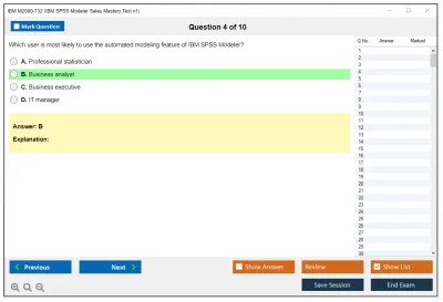IBM M2090-732 IBM SPSS Modeler Sales Mastery Test v1 Practice test exam simulator test engine exam Prep practice test questions answers Image 4