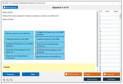 EMC DES-1721 Specialist - Implementation Engineer SC Series Exam Practice test exam simulator test engine exam Prep practice test questions answers Image 4