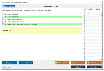 IBM C1000-017 IBM Cloud Solutions Architect v3 Practice test exam simulator test engine exam Prep practice test questions answers Image 3