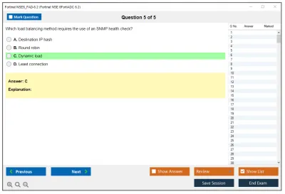 Fortinet NSE6_FAD-6.2 Fortinet NSE 6 - FortiADC 6.2 Practice test exam simulator test engine exam Prep practice test questions answers Image 5