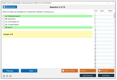 Veritas VCS-413 Administration of Veritas eDiscovery Platform 8.2 for Administrators Practice test exam simulator test engine exam Prep practice test questions answers Image 3