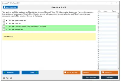 Microsoft 77-881 Word 2010 Practice test exam simulator test engine exam Prep practice test questions answers Image 3