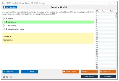 Cisco 400-007 Cisco Certified Design Expert (CCDE v3.0) Practice test exam simulator test engine exam Prep practice test questions answers Image 12