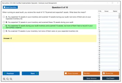 ServiceNow CIS-HAM Certified Implementation Specialist - Hardware Asset Management Practice test exam simulator test engine exam Prep practice test questions answers Image 6