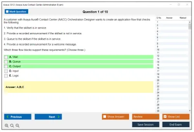 Avaya 3312 Avaya Aura® Contact Center Administration Exam Practice test exam simulator test engine exam Prep practice test questions answers Image 1