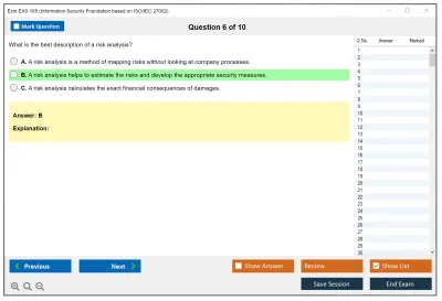 Exin EX0-105 Information Security Foundation based on ISO/IEC 27002 Practice test exam simulator test engine exam Prep practice test questions answers Image 6