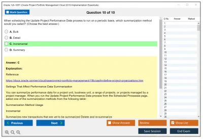 Oracle 1z0-1057 Oracle Project Portfolio Management Cloud 2019 Implementation Essentials Practice test exam simulator test engine exam Prep practice test questions answers Image 10