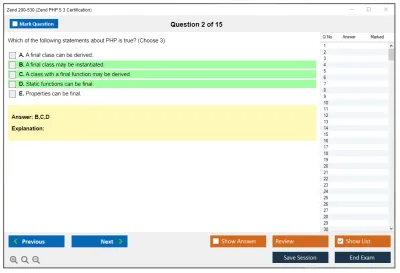 Zend 200-530 Zend PHP 5.3 Certification Practice test exam simulator test engine exam Prep practice test questions answers Image 2