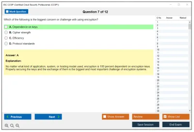 ISC2 CCSP Certified Cloud Security Professional (CCSP) Practice test exam simulator test engine exam Prep practice test questions answers Image 7