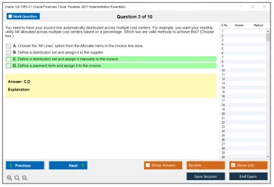Oracle 1z0-1055-21 Oracle Financials Cloud: Payables 2021 Implementation Essentials Practice test exam simulator test engine exam Prep practice test questions answers Image 3