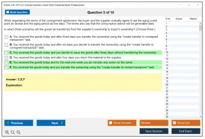 Oracle 1z0-1073-22 Oracle Inventory Cloud 2022 Implementation Professional Practice test exam simulator test engine exam Prep practice test questions answers Image 5
