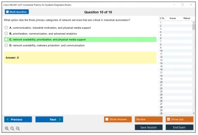 Cisco 500-801 IoT Connected Factory for Systems Engineers Exam Practice test exam simulator test engine exam Prep practice test questions answers Image 10