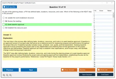 CompTIA PK0-005 CompTIA Project+ Certification (2025) Practice test exam simulator test engine exam Prep practice test questions answers Image 10