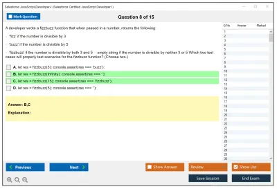 Salesforce JavaScript-Developer-I Salesforce Certified JavaScript Developer I Practice test exam simulator test engine exam Prep practice test questions answers Image 8