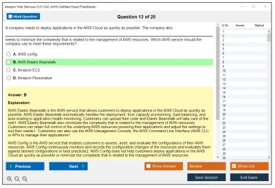 Amazon Web Services CLF-C02 AWS Certified Cloud Practitioner Practice test exam simulator test engine exam Prep practice test questions answers Image 13