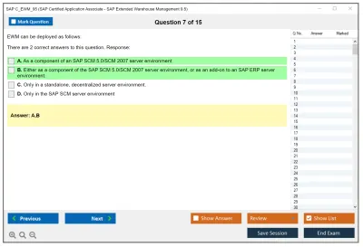 SAP C_EWM_95 SAP Certified Application Associate - SAP Extended Warehouse Management 9.5 Practice test exam simulator test engine exam Prep practice test questions answers Image 7