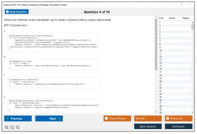 Adobe AD0-E116 Adobe Experience Manager Developer Expert Practice test exam simulator test engine exam Prep practice test questions answers Image 4