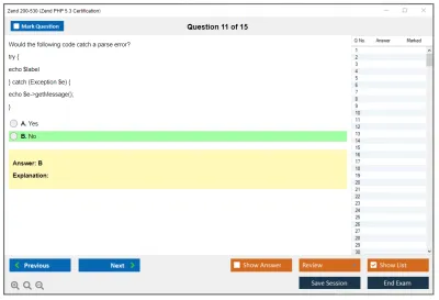Zend 200-530 Zend PHP 5.3 Certification Practice test exam simulator test engine exam Prep practice test questions answers Image 11