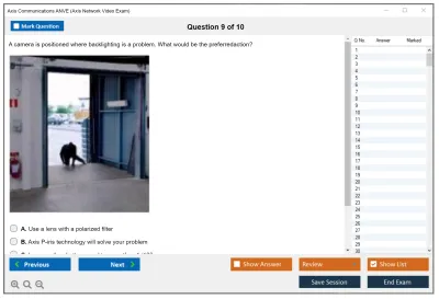 Axis Communications ANVE Axis Network Video Exam Practice test exam simulator test engine exam Prep practice test questions answers Image 9