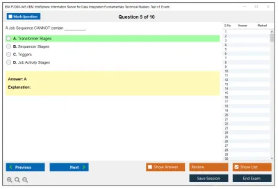 IBM P2090-045 IBM InfoSphere Information Server for Data Integration Fundamentals Technical Mastery Test v1 Exam Practice test exam simulator test engine exam Prep practice test questions answers Image 5