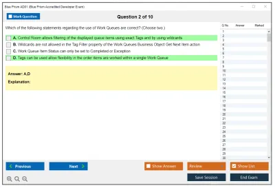 Blue Prism AD01 Blue Prism Accredited Developer Exam Practice test exam simulator test engine exam Prep practice test questions answers Image 2