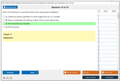 IBM P2090-045 IBM InfoSphere Information Server for Data Integration Fundamentals Technical Mastery Test v1 Exam Practice test exam simulator test engine exam Prep practice test questions answers Image 10