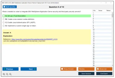IBM C9510-418 IBM WebSphere Application Server Network Deployment V9.0 Core Administration Practice test exam simulator test engine exam Prep practice test questions answers Image 6
