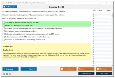 Microsoft AZ-800 Administering Windows Server Hybrid Core Infrastructure Practice test exam simulator test engine exam Prep practice test questions answers Image 5