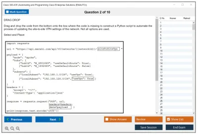 Cisco 300-435 Automating Cisco Enterprise Solutions (ENAUTO) Practice test exam simulator test engine exam Prep practice test questions answers Image 2